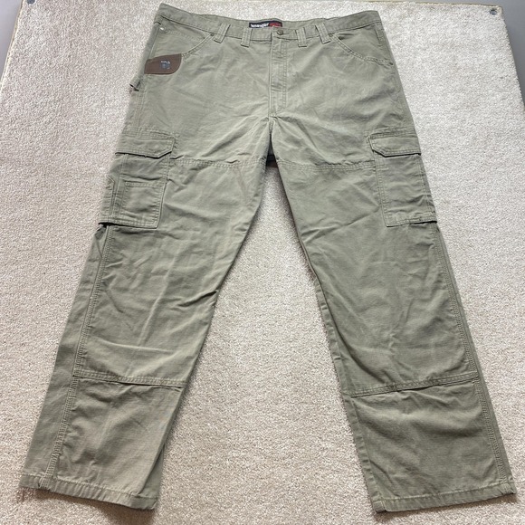 Wrangler RIGGS Workwear Pants Mens 44x32 Gray Ripstop Cargo Ranger 3W060BR - Picture 1 of 11